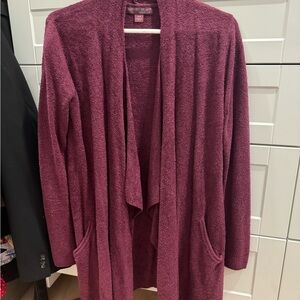 Barefoot Dreams Burgundy Open Front Cardigan
